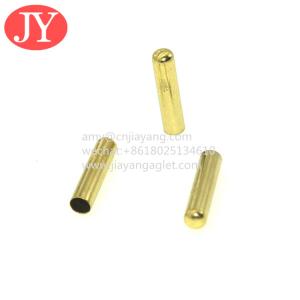 Quality Jiayang custom seamless brass tips shoe lace sring cord end laces aglet end plate rope tippings for sale