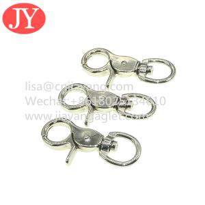 Quality china factory custom zine alloy metal lanyard hook silver/gold color swivel snap hook key chain clasp clips for sale