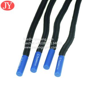 Quality New Arrival Colorful Polyester Printed Flat Tubular Shoelace with logo plastic tips rubber tips for sale