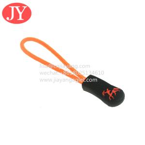 Quality 3d embossed logo PVC /RUBBER /silicon zipper pull black color zipper tag for handbags for sale