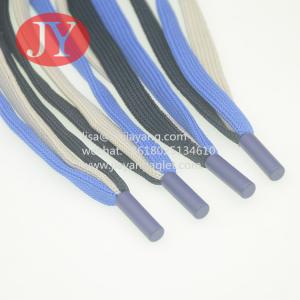 Quality custom drawstring cord colored flat hoodie draw string injected rubber plastic tips Draw cord ends for sale