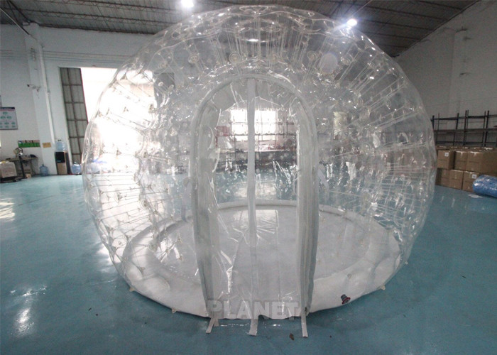 Quality 0.8mm PVC 4m Dia Transparent Igloo Clear Bubble Inflatable Dome Tent For Camping / Party for sale