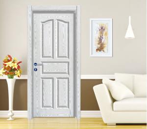 Quality Flat Carving Pattern PVC Coated Wooden Doors For House Low Maintenance for sale