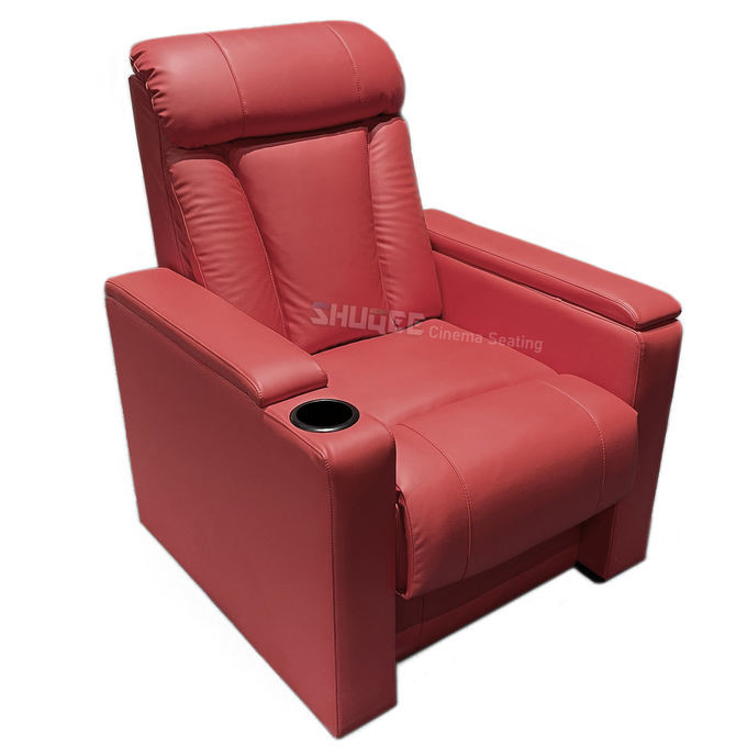 Quality Luxury Home Cinema Couple Red VIP Leather Cinema Sofa Retro Soft Movie Theater Seats for sale