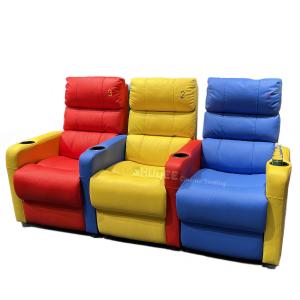 Quality 3D Colorful Home Cinema Sofa VIP Leather Theater Seat With Electric Recliner for sale