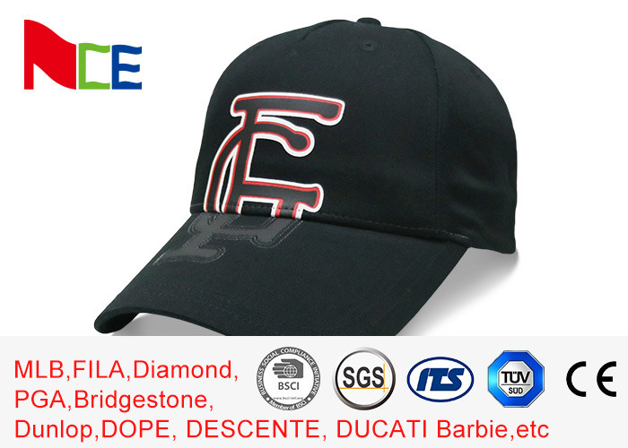 Quality FUN Black Color Company Baseball Caps , Rubberized Make Your Own Baseball Hat for sale
