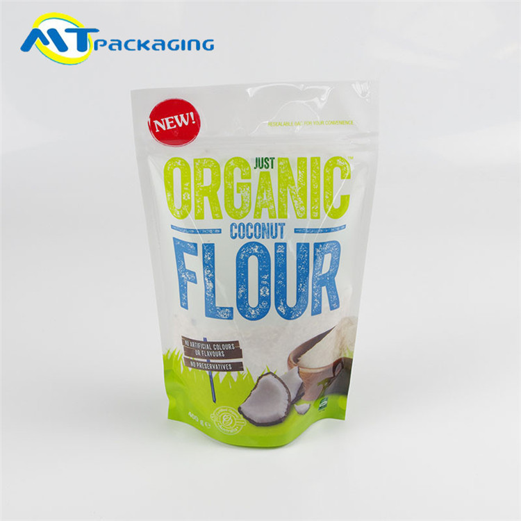 Quality Coconut Flour Stand Up Gusseted Pouch SGS Certification Easy To Display for sale