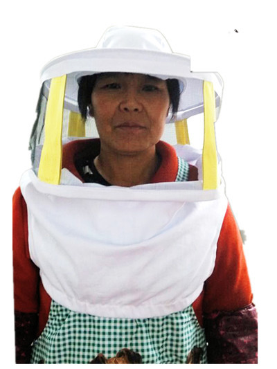 Quality Beekeeping Protective Clothing White Square Bee Veil Breathable With Round Type Bee Hat   For Beekeepers for sale
