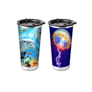 Quality Custom Printed 3D Lenticular Printing Service 3D Plastic Cup 420ML for sale