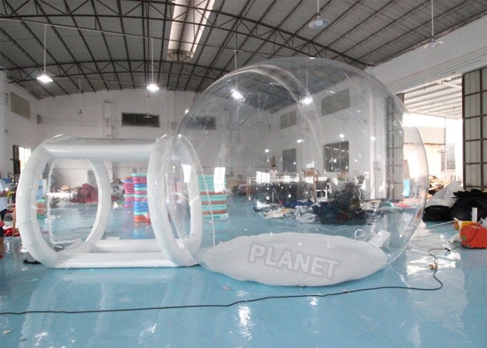 Quality 4mDia Transparent Clear Inflatable Dome Bubble Camping Tent With Airtight Tunnel for sale
