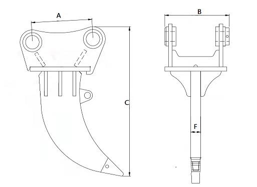 Q345 Ripper Attachment For Excavator Ripper Single Tooth