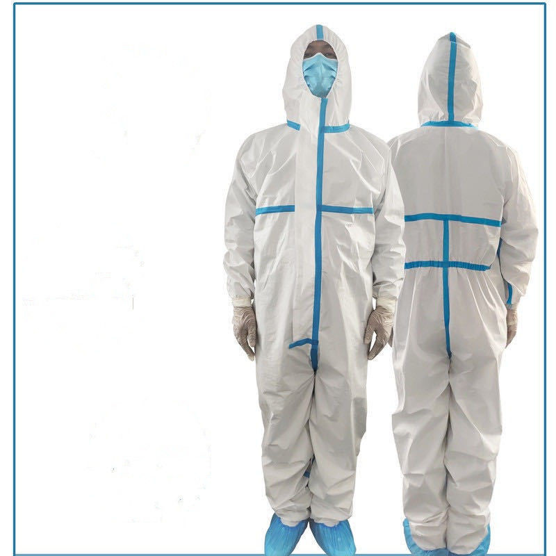 Quality Breathable Disposable Medical Protective Clothing Anti Static With Elastic Hood for sale