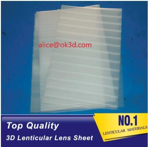 Quality 100LPI lens PET lenticular materials thinner lens 51x71cm,0.58mm 3D Lenticular  film materials for UV offset print for sale