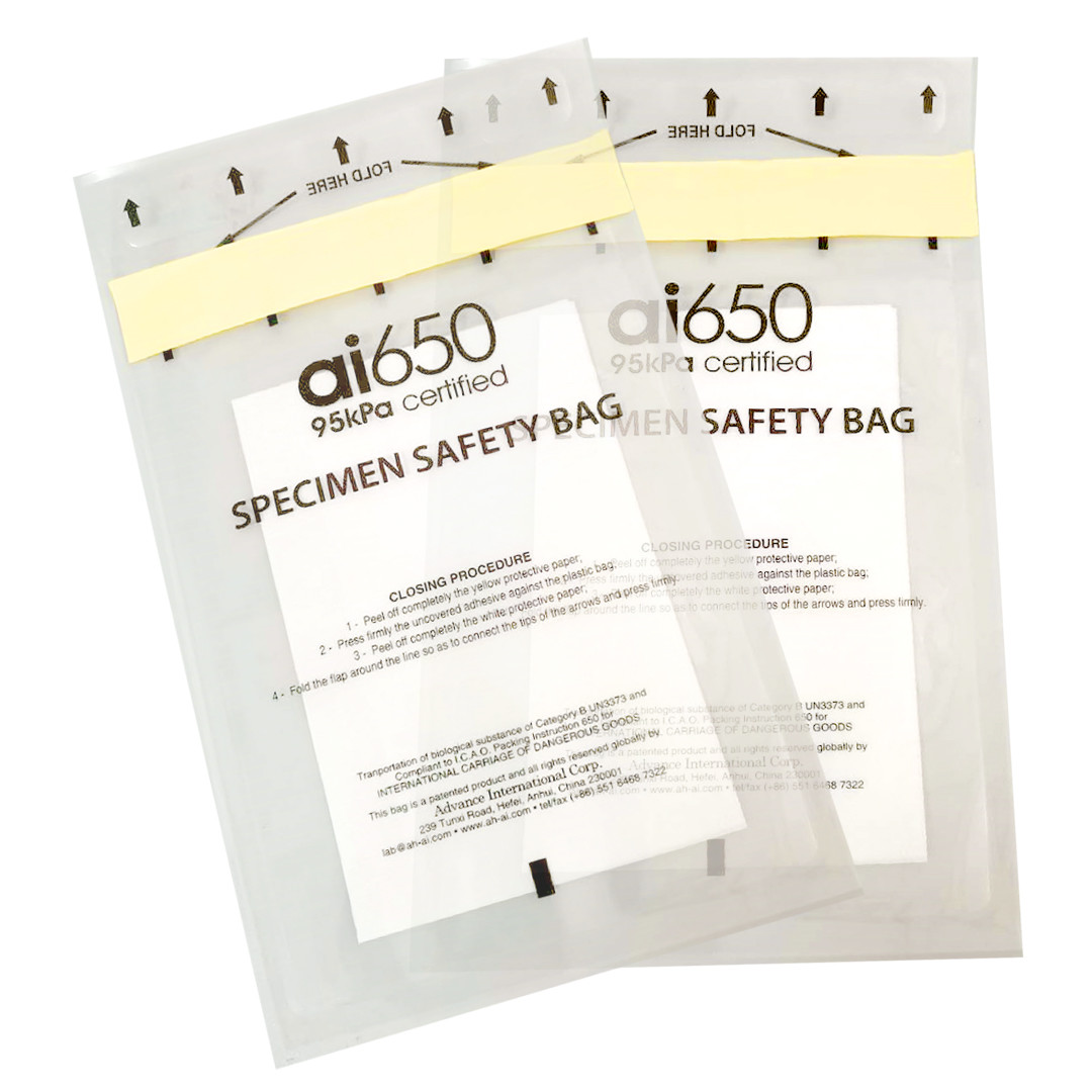 Quality 7 Slot Heat Seal Patient 95kPa Specimen Transport Bag for sale
