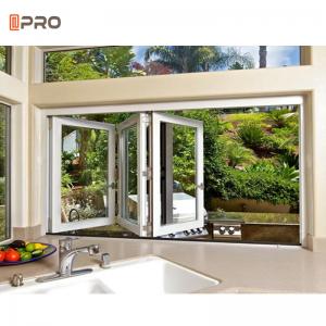 Quality Black White Frame Aluminum Bifold Windows Casement Style ISO9001 for sale