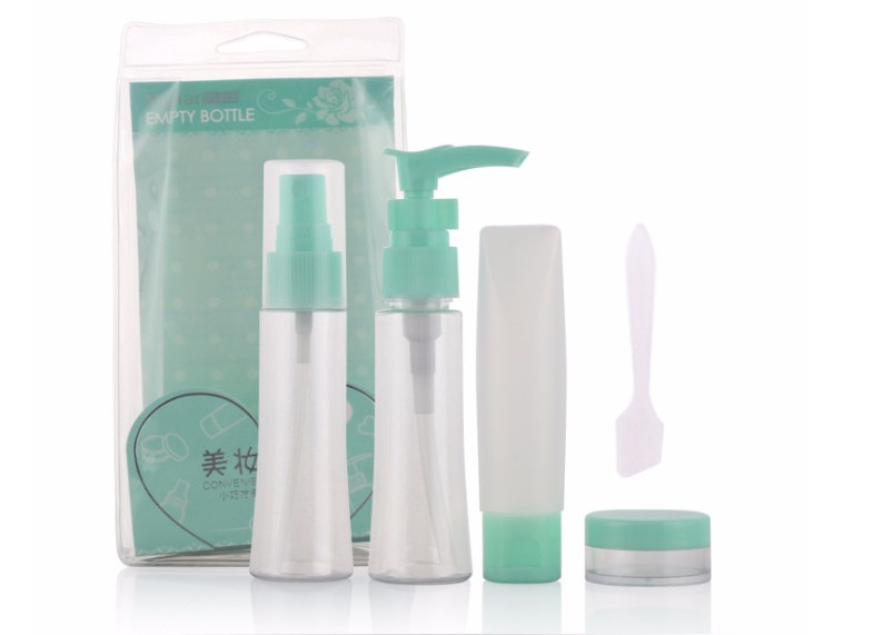 Quality Custom Tube Length 5pcs Plastic Travel Kit ,  Cosmetic Travel Container Set for sale