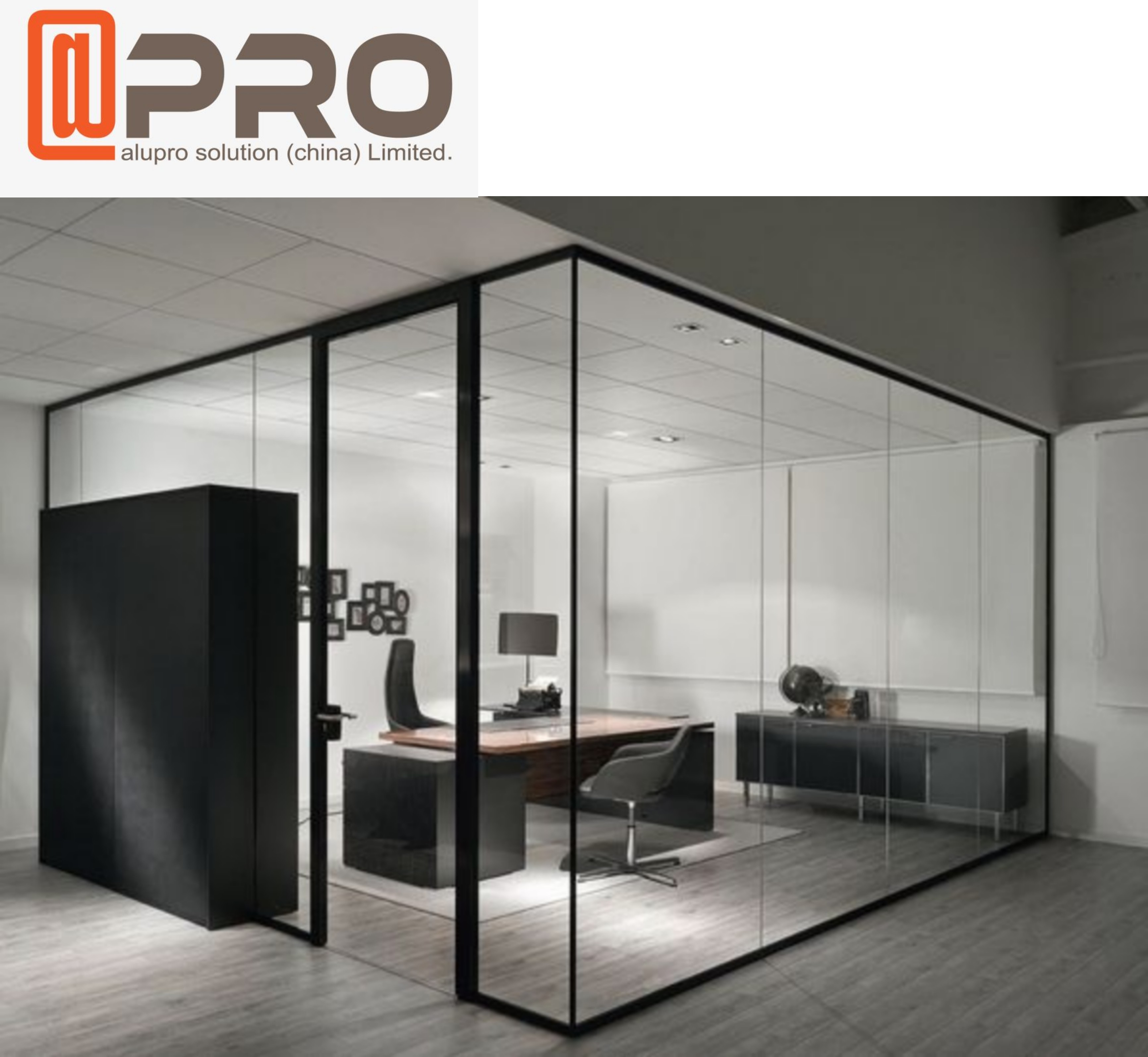 Quality Modern Aluminum Wall Interior glass partition walls for offices for sale