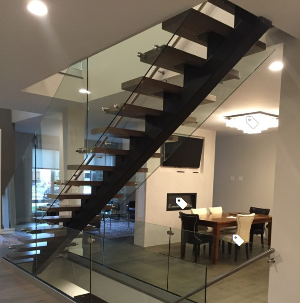 Quality Classic european style black stair steel tread staircase for sale