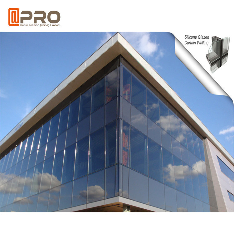 Quality Heat Insulation Thermal Break Aluminum Curtain Wall Double Glazed for sale