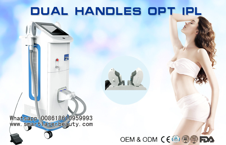 Quality 2017 Newest OPT IPL Hair Removal Machine / Dual Handles SHR IPL Equipment for sale