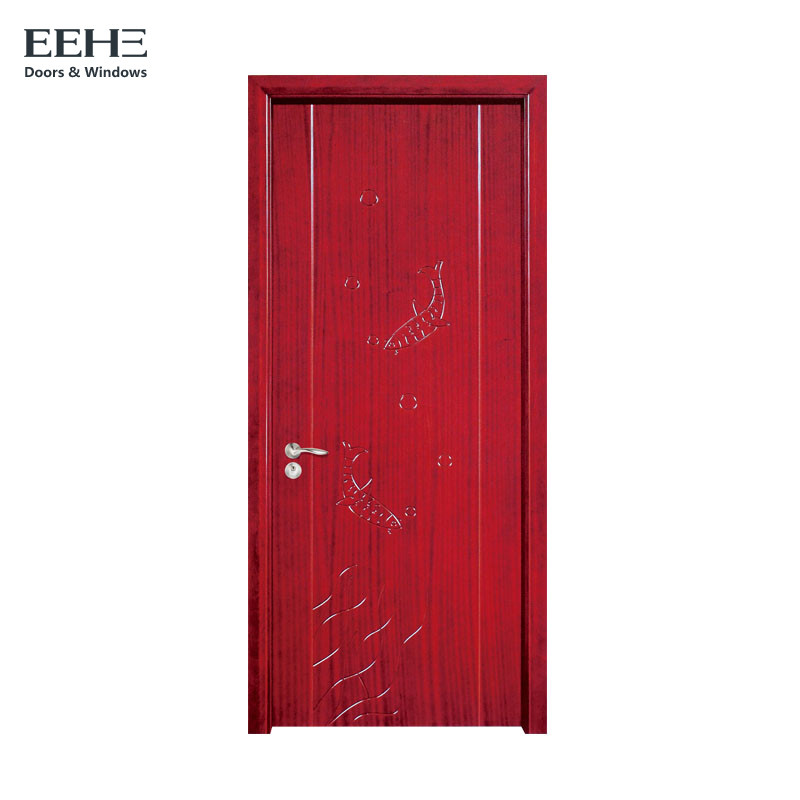 Quality Two Jambs Solid Core Birch Veneer Doors / Red Residential Wood Entry Doors for sale