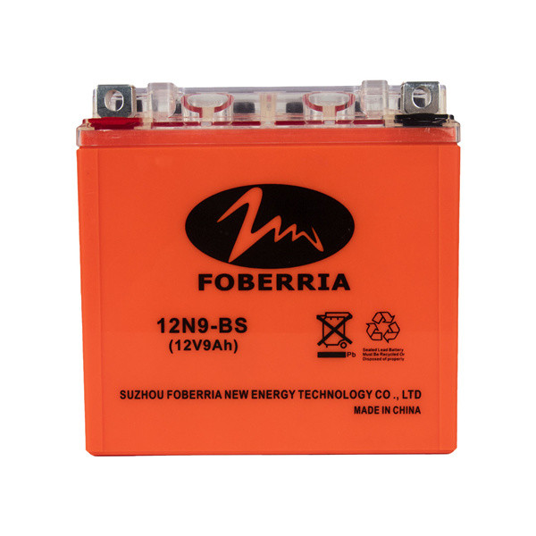 Quality ISO14000 MF Lead Acid Small Motorcycle Battery Orange Customized 12 Volt  9 Amp Hour Battery for sale