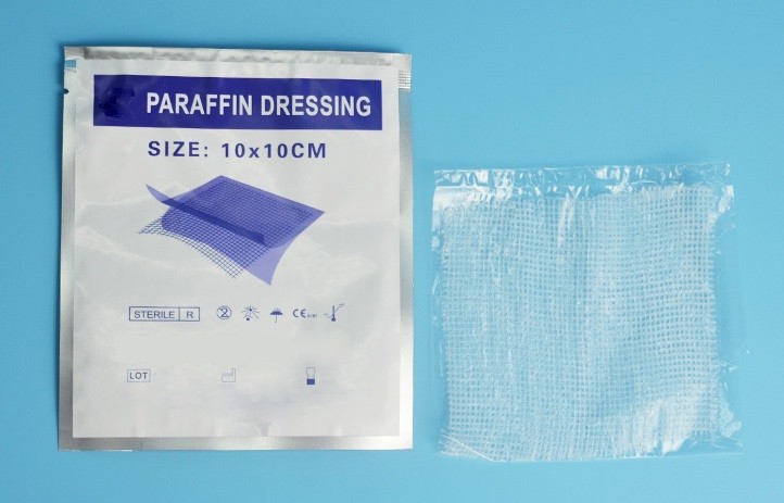 Soft Sterile Paraffin Gauze Dressing , Surgery Wound Care Vaseline Gauze Pad