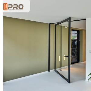 Quality Double Tempered Glazed Middle Swing Pivot Door / Thermal Break Aluminum Profile Doors for sale