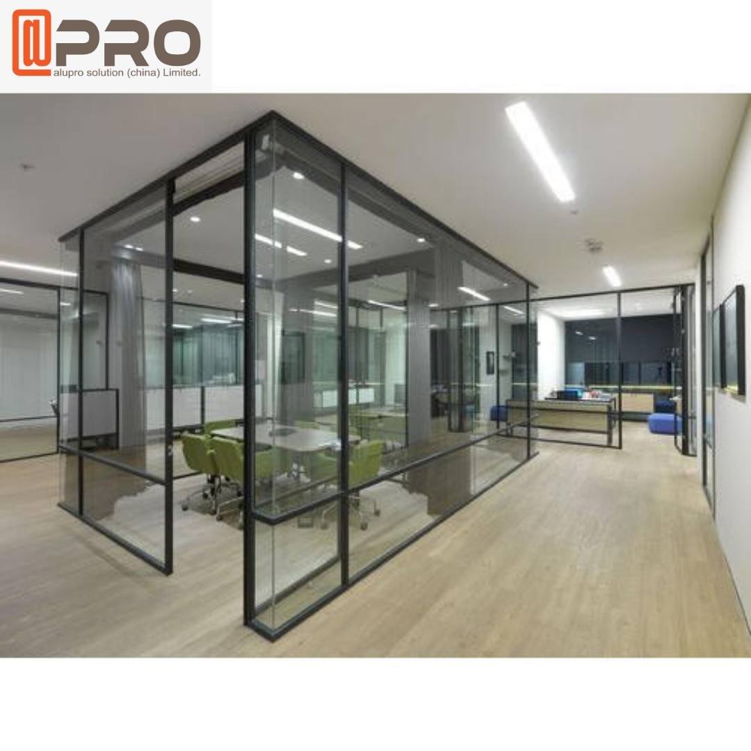 Quality Modern Aluminum Glass Frame Removable Wall Cool Office Partitions for sale