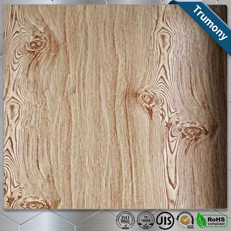 Quality Decoration Wood Grain Aluminum Composite Panel Thickness 3mm ~ 6mm Paint Coat for sale