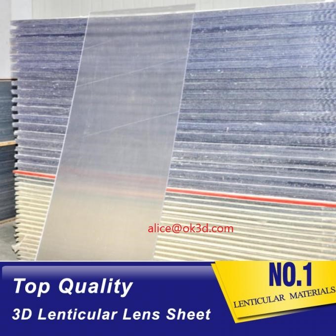 Quality OK3D sell 70LPI PET 0.9MM 60X80CM Lenticular Plastic lens for 3d lenticular printing by injekt print and UV offset print for sale