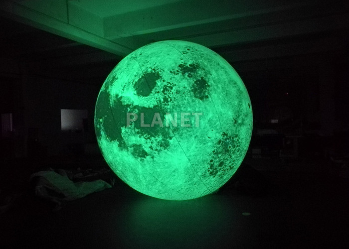 Quality Colorful Changing Large Inflatable Moon Ball 3m Dia Customized for sale