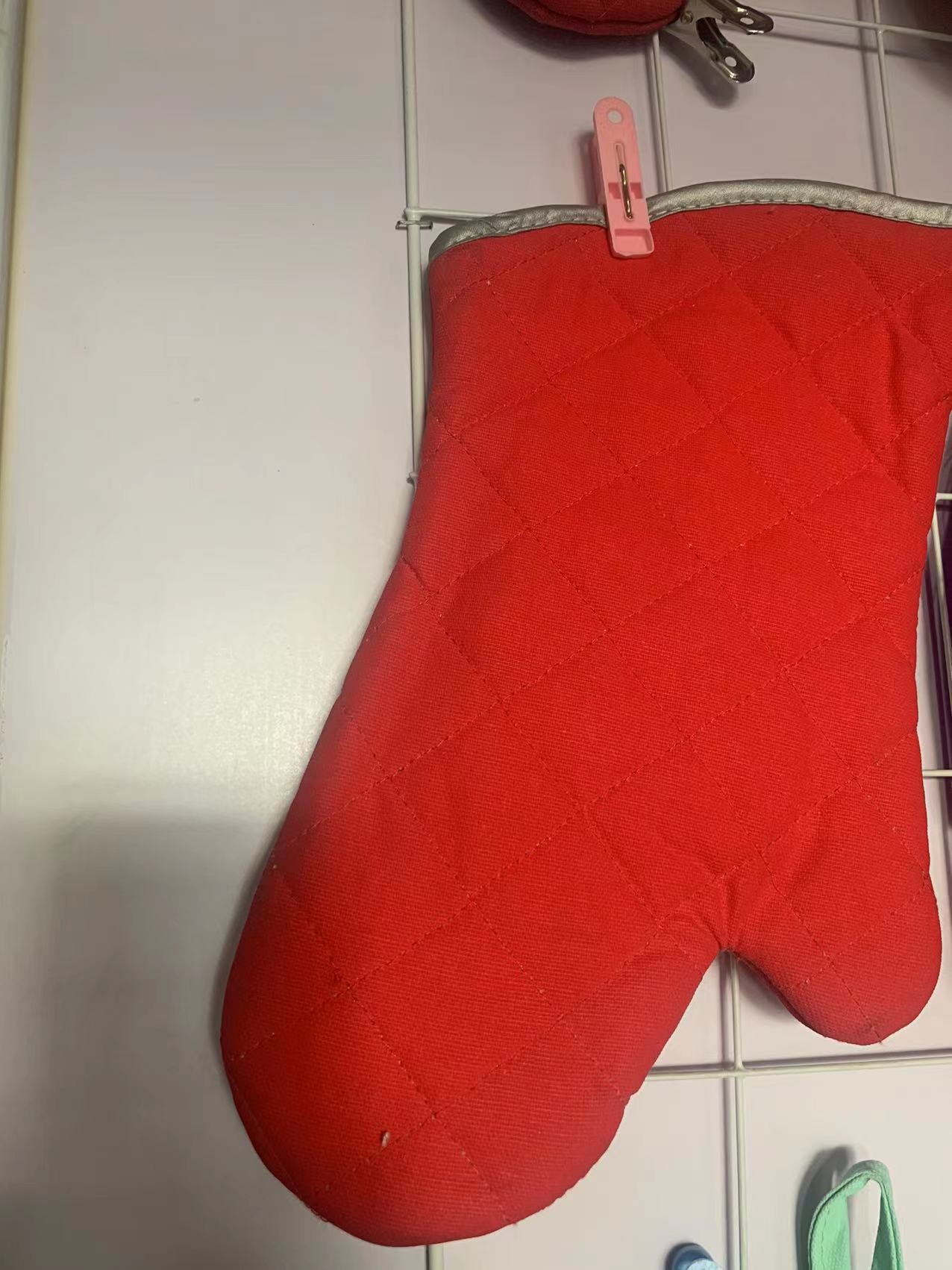 Quality Red Canvas Oven Mitts And Pot Holders Heat Resistant Custom Design for sale