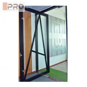 Quality Custom Residential Aluminium Hinged Doors , Single Casement Bulletproof Glass Security Door for sale