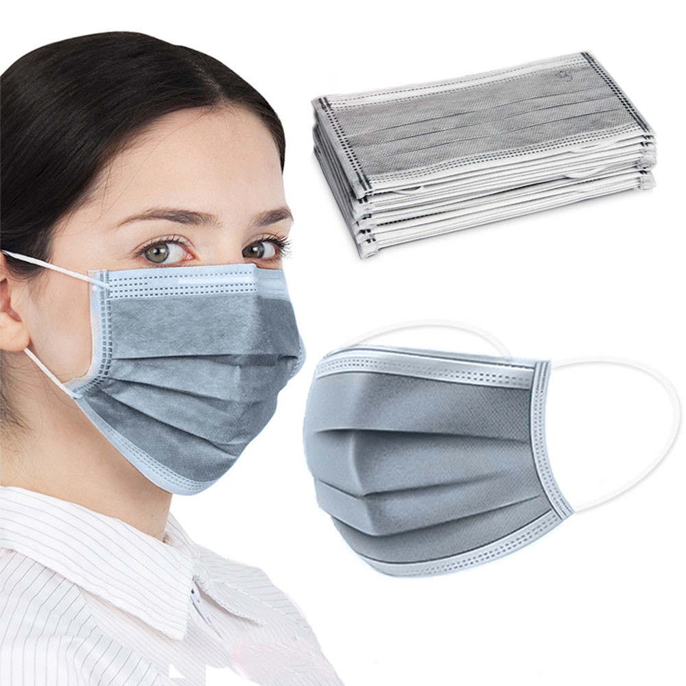 Quality Light Weight Activated Carbon Dust Mask Grey Color 25 + 35 + 25 + 25 GSM for sale