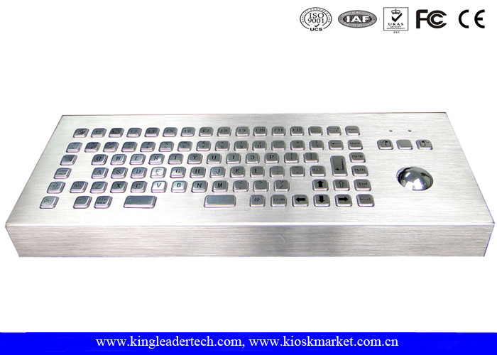 Quality 86 Keys Dust-proof Metal Industrial Computer Desktop Keyboard With Trackball for sale