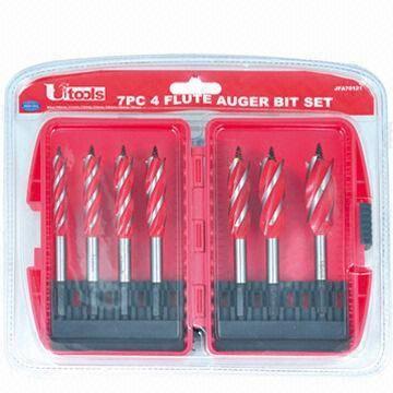Quality 7 Pieces 4 Flute Auger Bit Set, Available in Various Sizes for sale