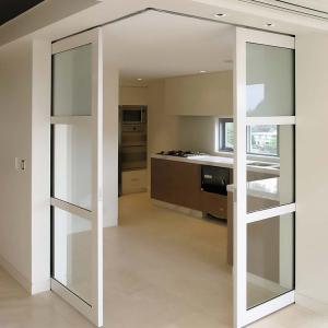Quality High Strength Aluminum Corner Sliding Doors Embedded Hidden Sound Insulation Glass Door for sale