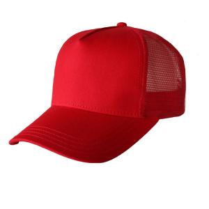 Quality Beautiful Red Blank Mesh Trucker Cap , Premium Design Mens 5 Panel Caps for sale