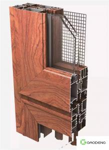 Quality Wooden Grain Extrusion Window And Door Aluminum Profiles With Great Feeling for sale