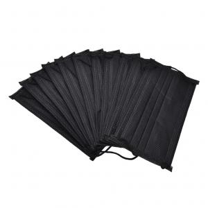 Quality Disposable Black Earloop Mask / Disposable Black Surgical Mask For Building Site for sale