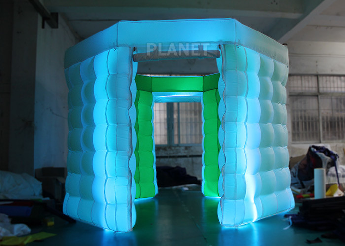 Quality 2 Doors Inflatable Photo Booth Kiosk Diamond Shape With Air Blower for sale