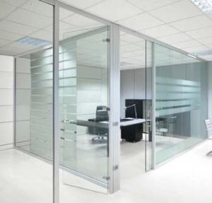 Quality Movable Modern Office Partitions , Interior Frosted Glass Pillar Partition for sale