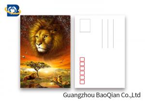 Quality Lion Pattern 3D Lenticular Postcards 3D Souvenir For Tourist Promotion Gift for sale