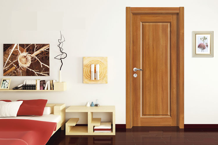 Quality Yellow PVC Coated Interior Doors / Swing Open Design PVC Bedroom Doors for sale