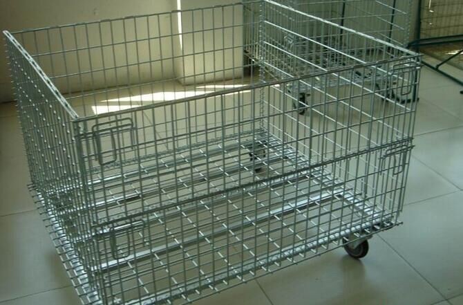 Quality Wire Mesh Container with Removable Wheel for sale