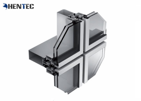 Quality Corrosion Proof Aluminum Curtain Wall Profile 6063- T5 Anodized / Powder Painted for sale