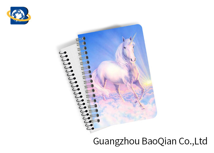 Quality Souvenir Unicorn Animal 3D Lenticular Notebook , PET / PP Plastic Cover Notebooks for sale