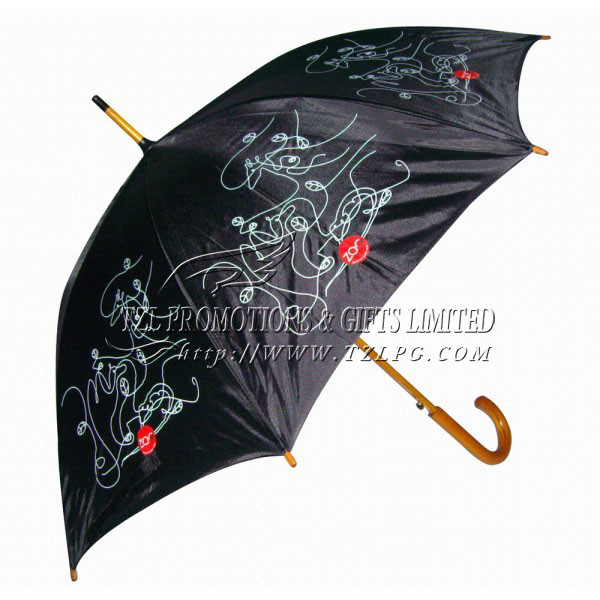 Quality Wooden handle Wooden shaft promotion Straight Umbrellas, LOGO/OEM available ST-W317 for sale