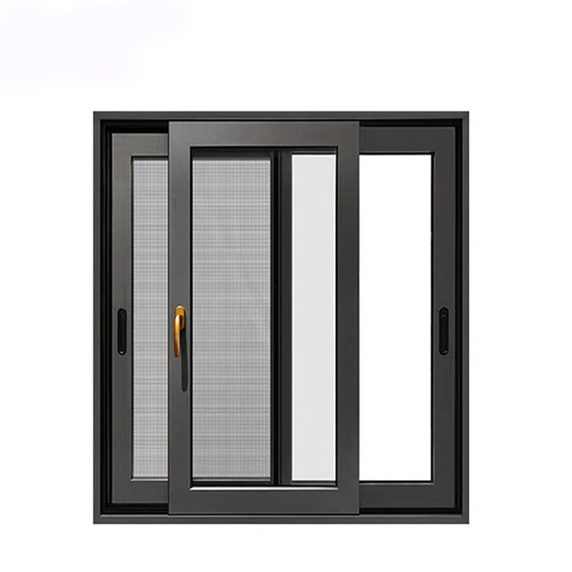 Quality House Black Aluminum Sliding Window Frame 1.4mm Interior for sale